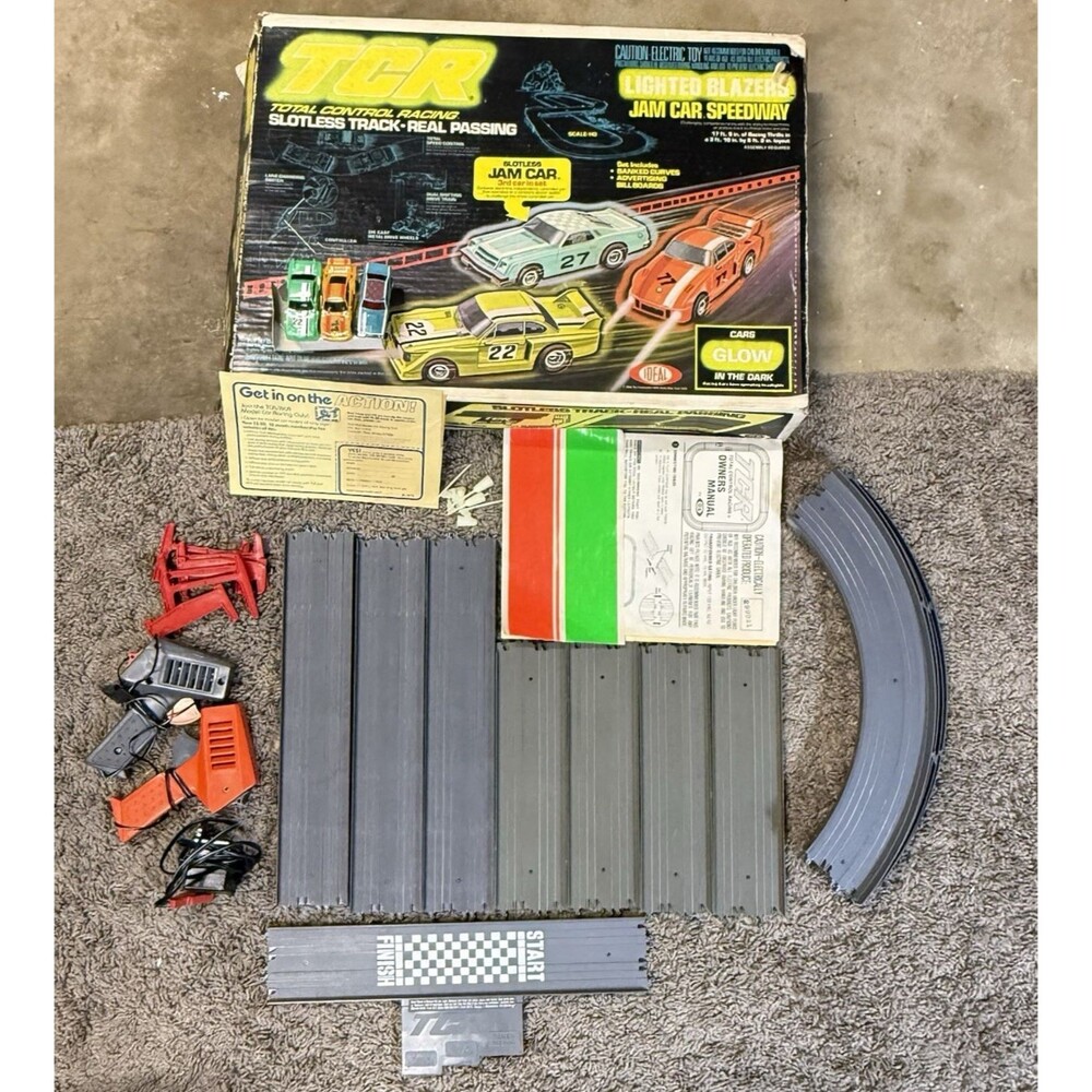 Ideal TCR Super Jam Can Am Race Set 1979 Slotless Track Complete In Box Vintage